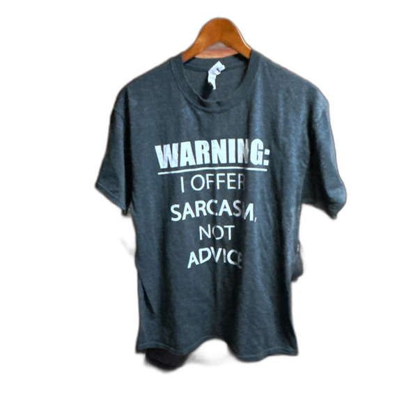 Warning Sarcasm Not Advice T-Shirt - Size Large - Picture 2 of 7